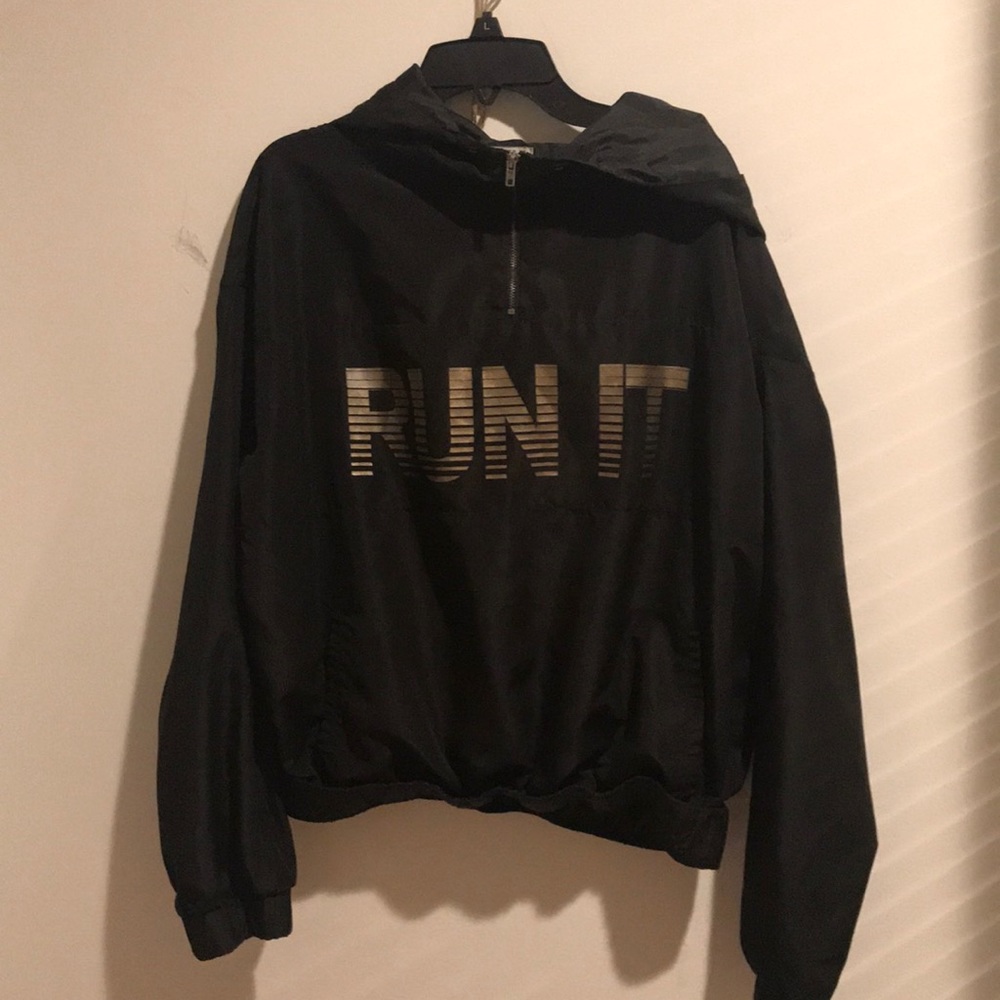 forever21 athletic windbreaker color: black